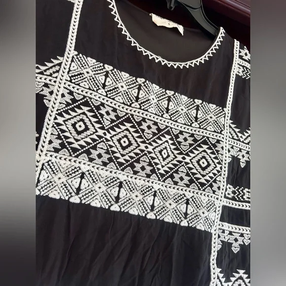 SAVANNA JANE Embroidered Tunic Boho Western Folk Southwestern Coverup | Size S - Picture 10 of 11